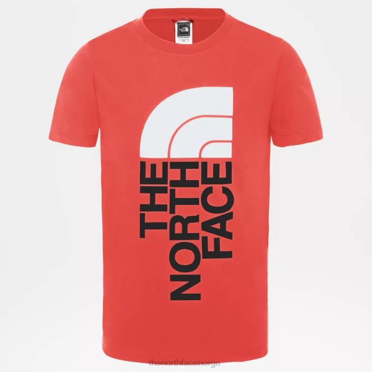 t-skjorte for ungdom V20J2301 emberglow oransje The North Face